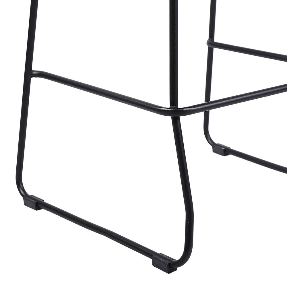 Armen Living Shasta Patio Bar Stool with Tangerine Rope Seat in Black (Set of 2), , large