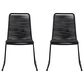 Blue River Shasta Outdoor Dining Chair with Rope Seat in Black (Set of 2), , large