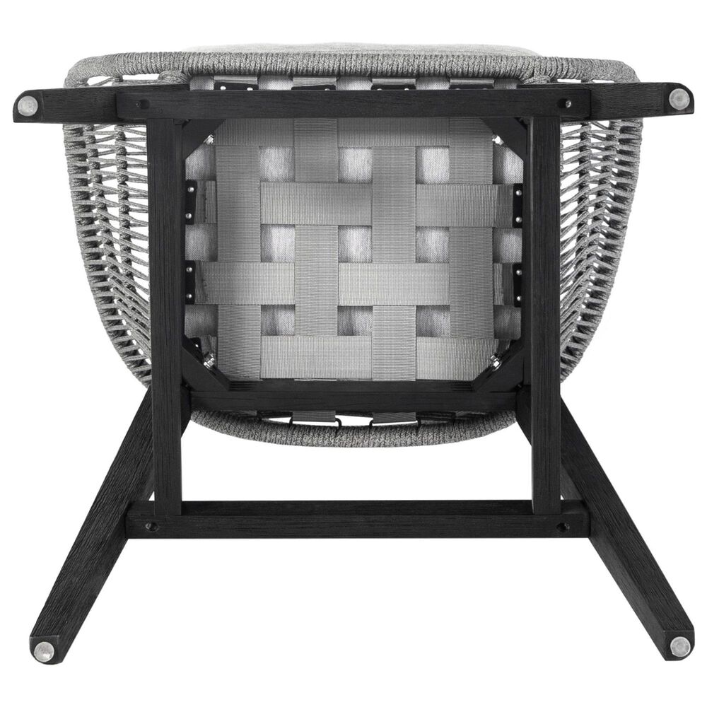 Armen Living Tutti Frutti Patio Bar Stool with Light Gray Cushion in Black, , large