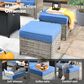 HOMLUX 6-Piece Patio Conversation Set with Coffee Table in Navy Blue, , large