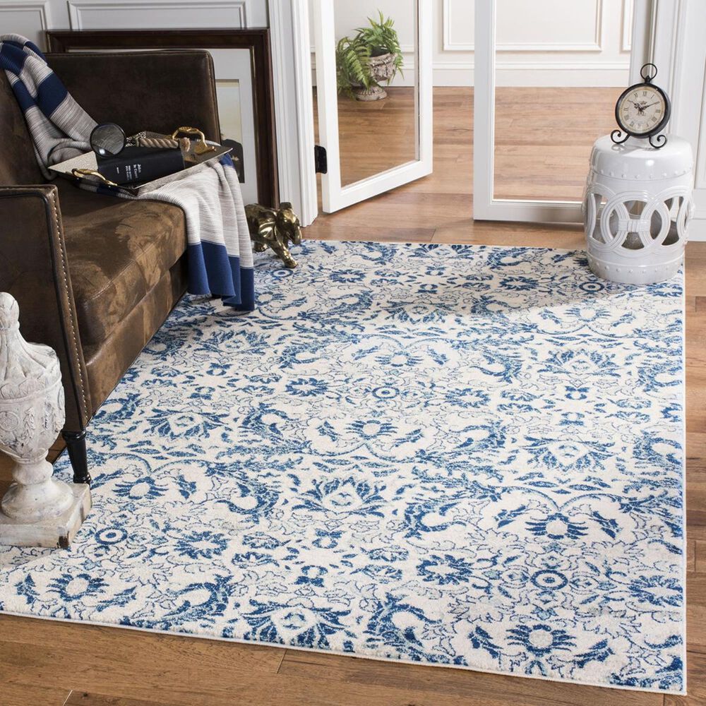 Safavieh Evoke EVK238C-5 5"1" x 7"6" Ivory/Blue Area Rug, , large