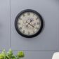 A&B Home Round Clock with Exposed Gold Gears in Gray and Black, , large