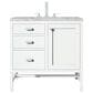 James Martin Vanities Addison 36" Single Bathroom Vanity in Glossy White with 3 cm Victorian Silver Quartz Top and Rectangular Sink, , large