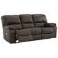 Ashley Leesworth Power Reclining Sofa and Recliner Set in Dark Brown, , large