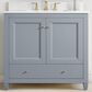 37B Claudine 36" Single Bathroom Vanity in Soft Blue with Glossy White Composite Stone Top and Backsplash, , large
