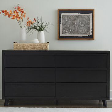 Ashley Danziar 6-Drawer Dresser in Matte Black, , large