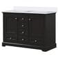 Lexora Home Dukes 48" Double Bathroom Vanity in Espresso with 2 cm White Quartz Top and Rectangular Sinks, , large