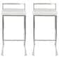 Lumisource Fuji Stackable Barstool with White Faux Leather in Brushed Stainless Steel (Set of 2), , large