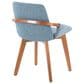 LumiSource Cosmo Arm Chair with Blue Noise Fabric Cushion in Walnut, , large