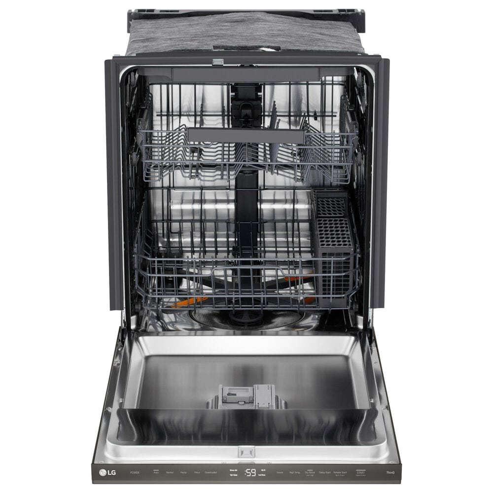 LG 24" Built-In Pocket Handle Dishwasher with SteamAssist in Black Stainless Steel, , large