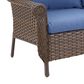 Sunwell Garden 2-Seater Patio Loveseat with Floral Armrests in Navy, , large