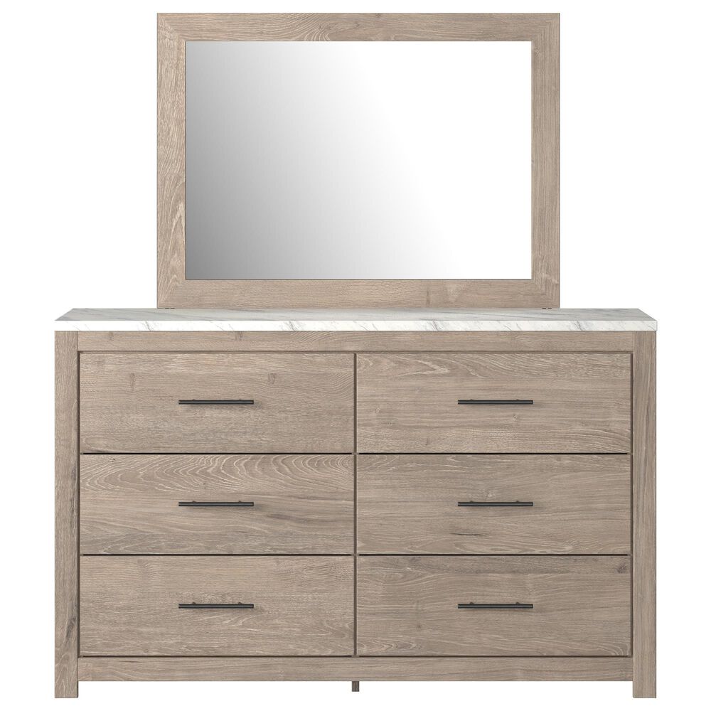 Ashley Senniberg 3-Piece King Panel Bedroom Set in Light Brown and White, , large