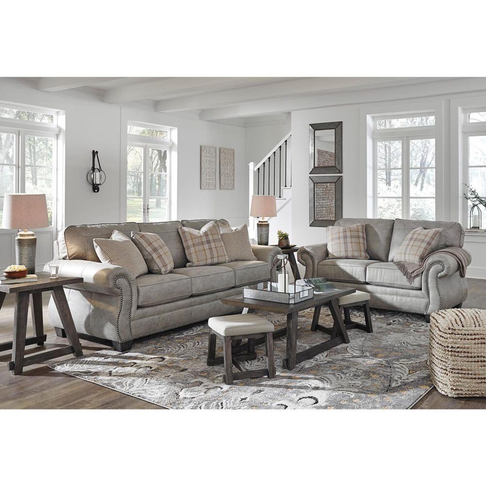 Ashley Olsberg Loveseat in Steel, , large