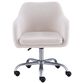 Linon Home Decor Rylen Office Chair with White Cushion in Silver, , large