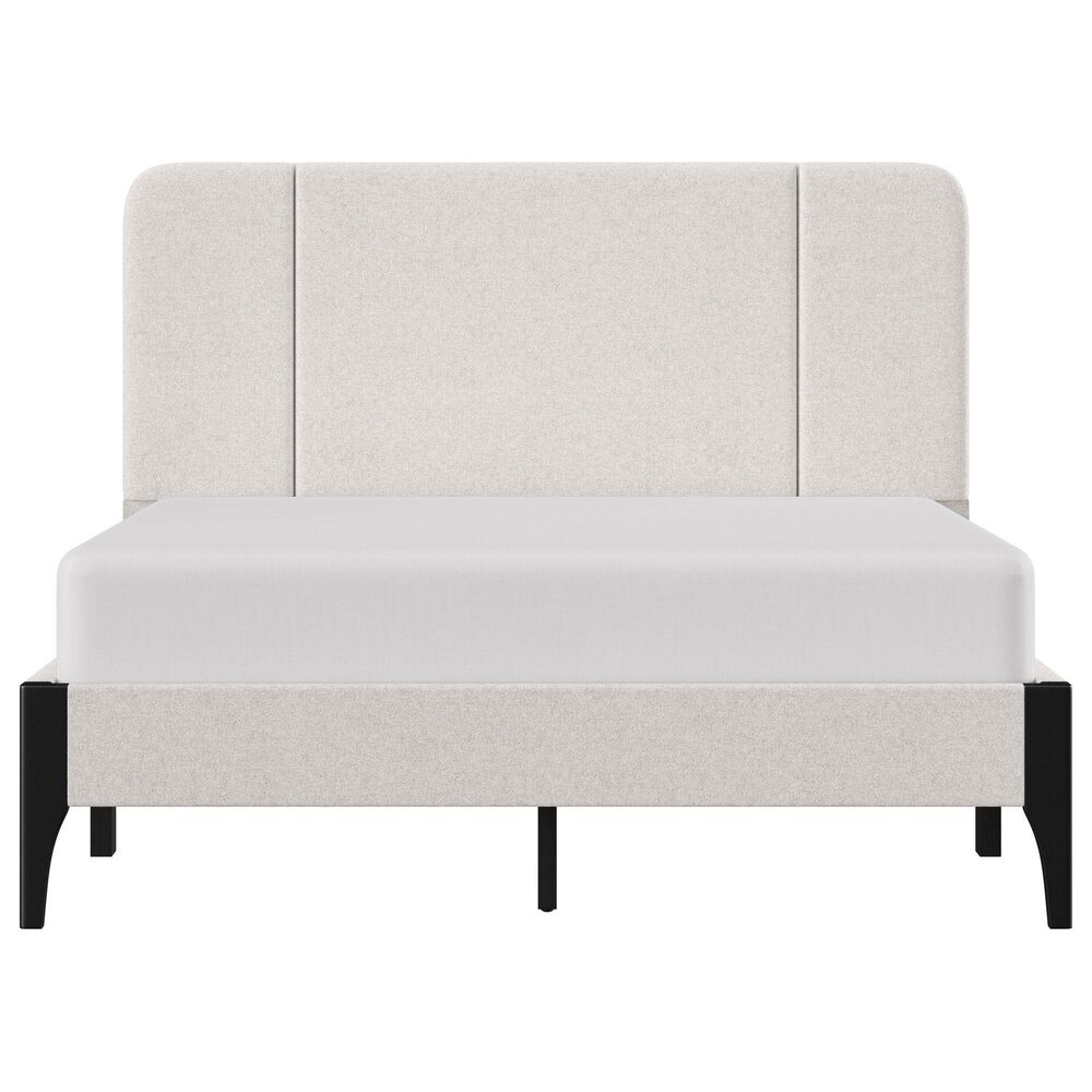 Richlands Furniture Springlee Queen Platform Bed with Oatmeal Upholstery in Black, , large
