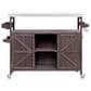 HOMLUX 50" Outdoor Kitchen Island in Dark Brown and Stainless Steel, , large