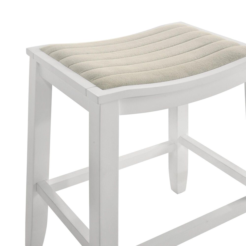 Armen Living Iyani Bar Height Stool in White, , large