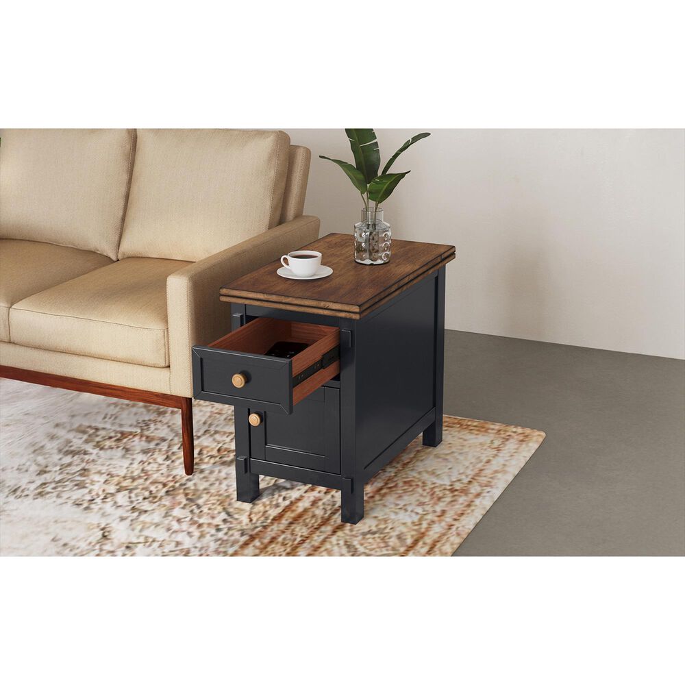 A-America Stormy Ridge End Table in Chickory and Slate Black, , large