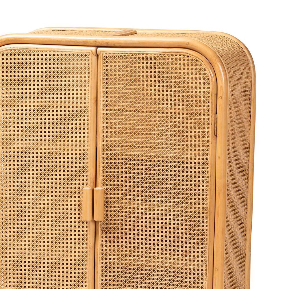 Baxton Studio Curacao 2-Door Rattan Storage Cabinet in Light Honey, , large