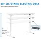 OSP Home Primo 60" Electric Sit and Stand Desk in White, , large