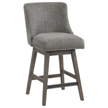OSP Home Granville Swivel Counter Stool with Charcoal Upholstered in Grey, , large