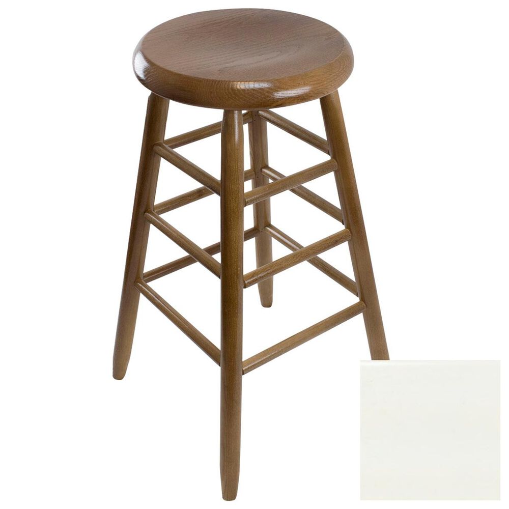Lakeside Garland Round Barstool in White, , large