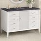 James Martin Vanities Myrrin 48" Vanity in Bright White with 3 cm Charcoal Soapstone Quartz Top, , large