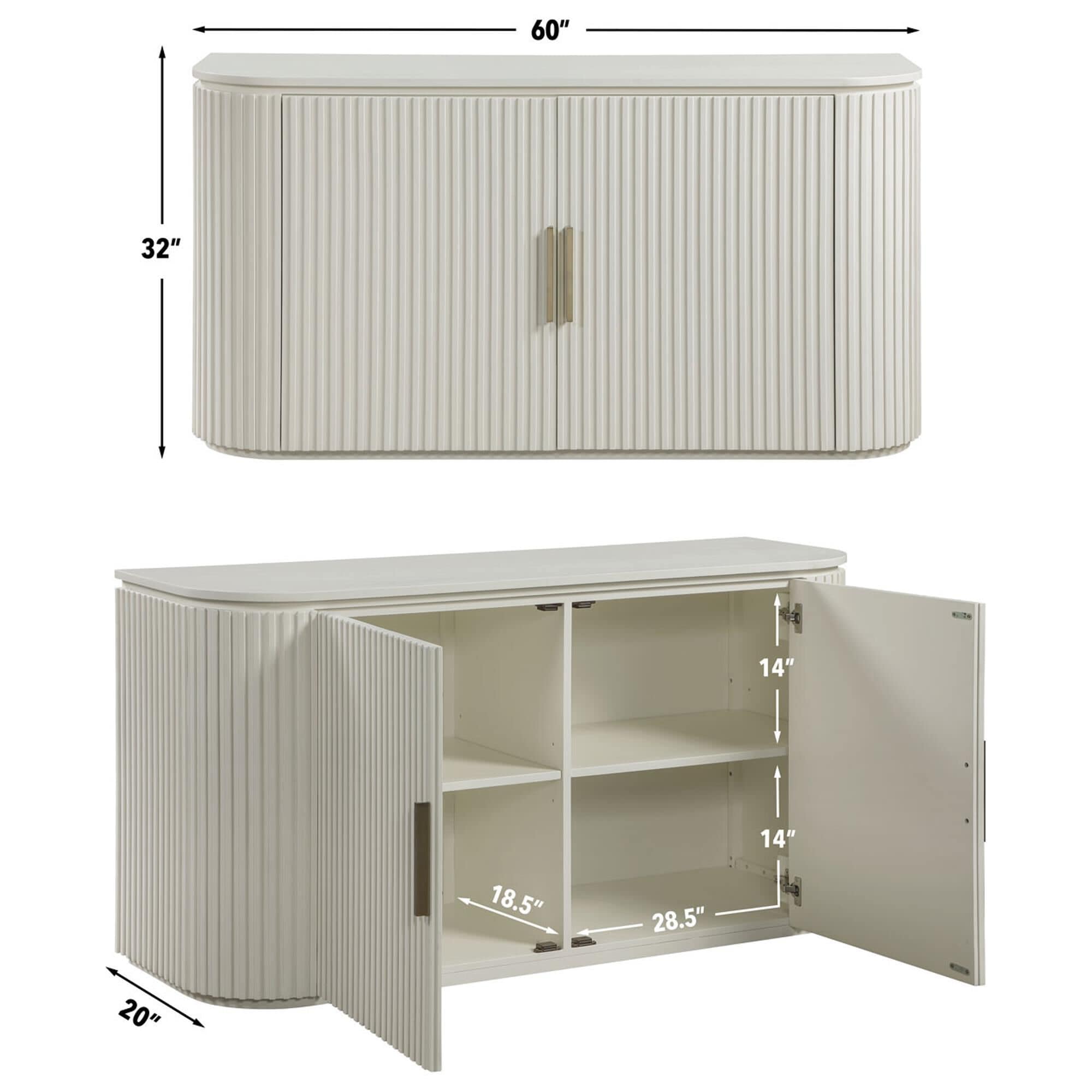 Crystal City Colvin 2-Door Server in Ivory