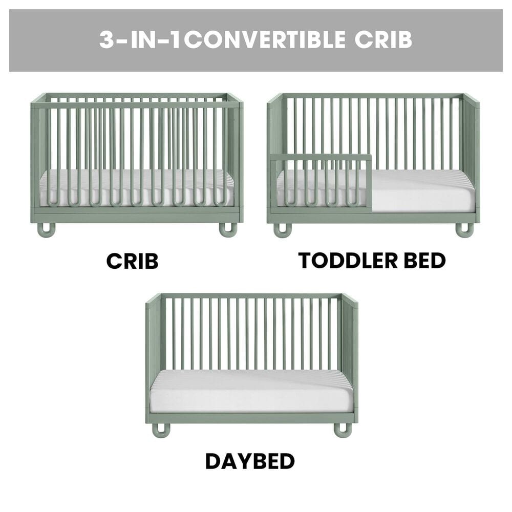 Oxford Baby Meridian 2-Piece Nursery Set with 3-in-1 Convertible Crib and Dresser in Olive Green, , large