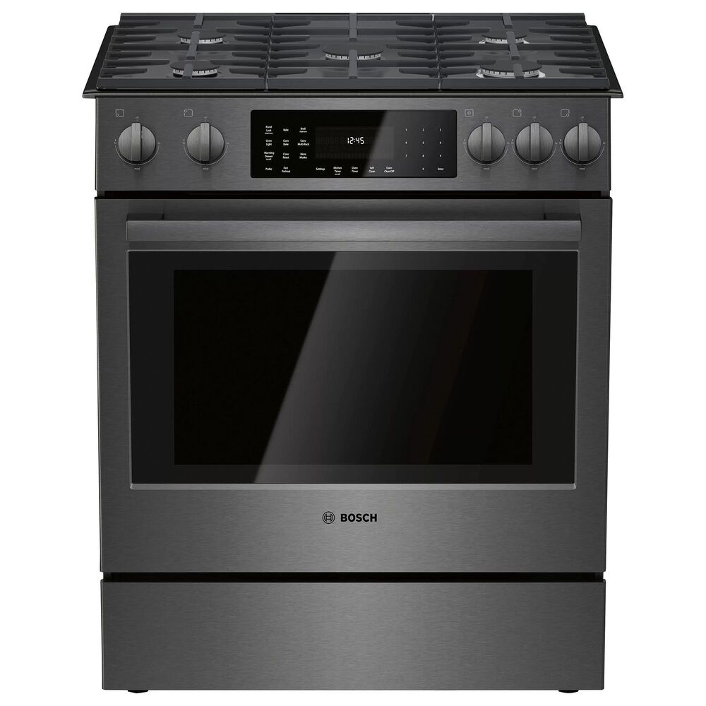 Bosch 30" Slide-In Gas Range in Black Stainless Steel, , large