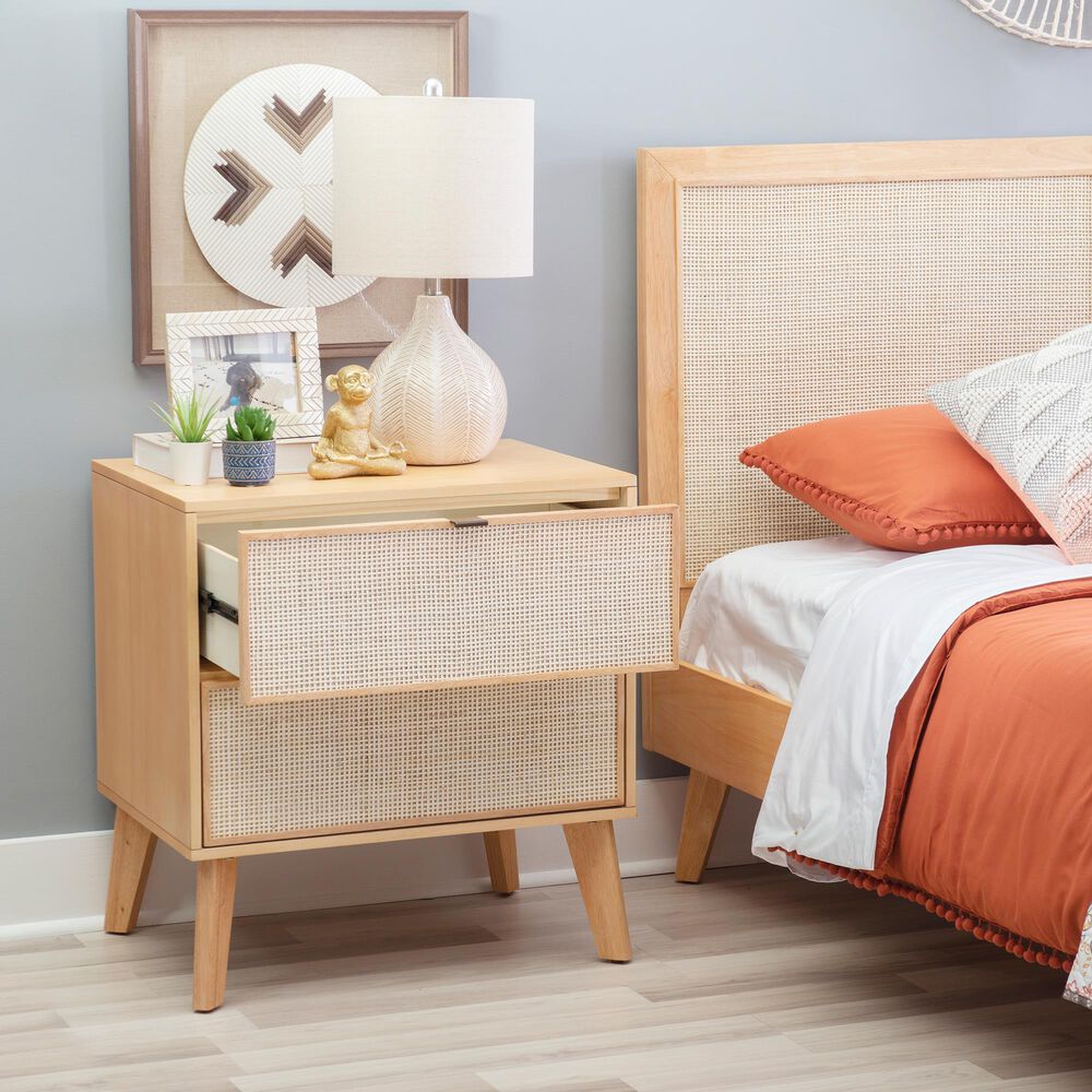 Linon Home Decor Collett 2-Drawer Nightstand in Natural, , large
