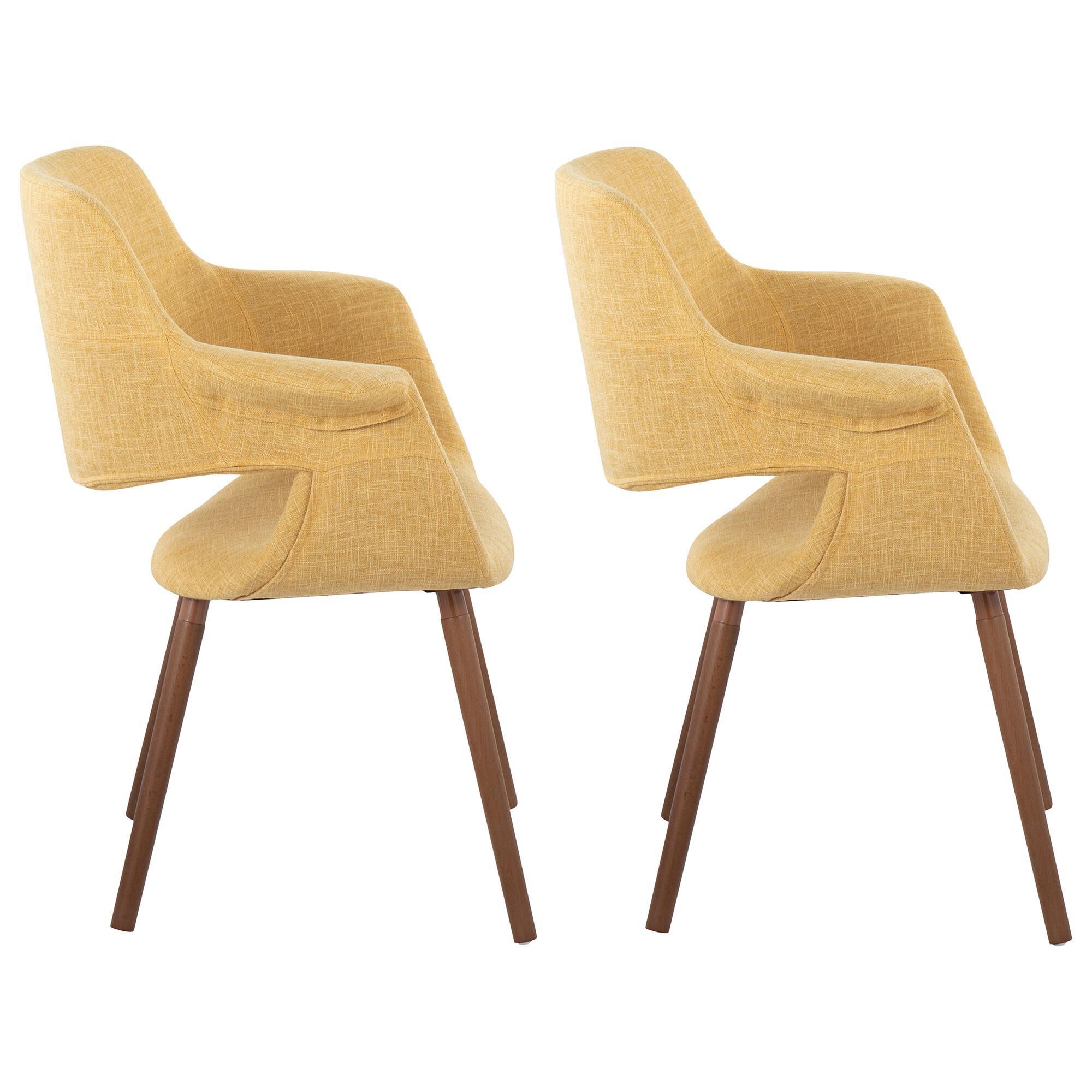 Lumisource Vintage Flair Glam Arm Chair with Yellow Cushion in