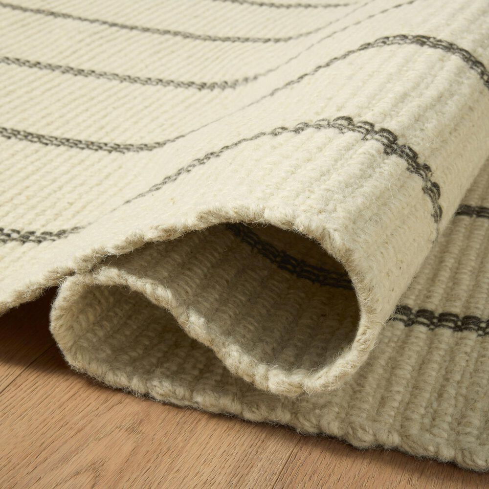 Amber Lewis x Loloi Harlan Ivory and Charcoal 4' x 6' Area Rug, , large