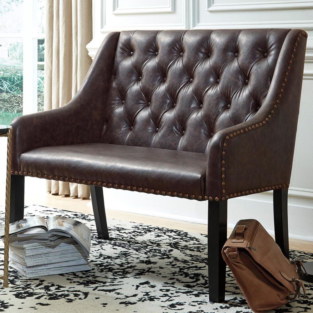 Signature Design by Ashley Carondelet Accent Settee in Distressed Brown, , large