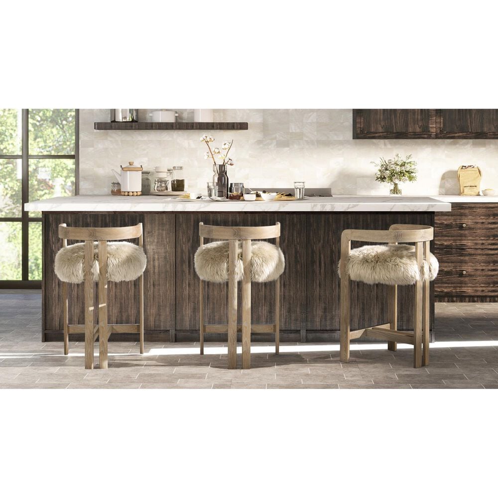 Jennifer Taylor Home Millwick 26.5" Counter Stool with Natural Blonde Cushion in Rustic Blonde, , large