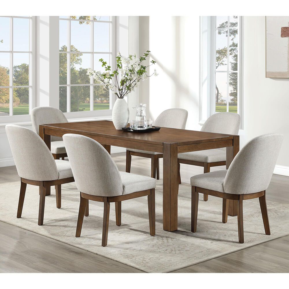 New Heritage Phoenix 7-Piece Rectangular Dining Set in Chestnut Brown, , large