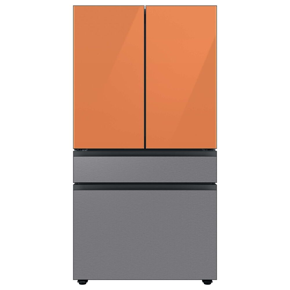 Samsung Bespoke 4-Door French Door Refrigerator Top Panel in Clementine Glass, , large