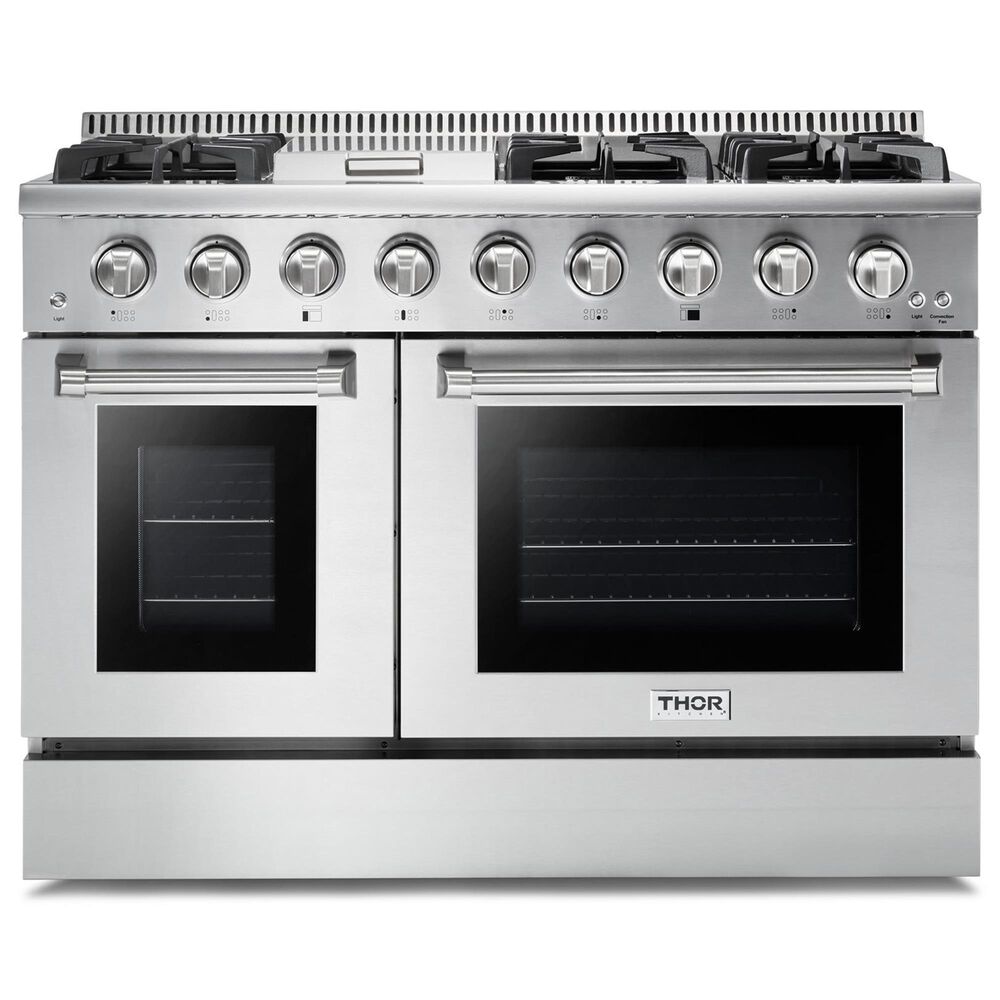Thor Kitchen 48" Freestanding Professional Liquid Propane Range in Stainless Steel, , large