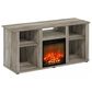HOMLUX 47" Rectangular TV Stand with Electric Fireplace in French Oak Grey, , large