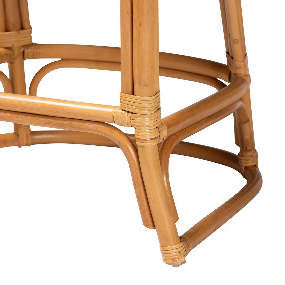 Baxton Studio Veneto Bar Stool in Light Honey and Dark Brown, , large