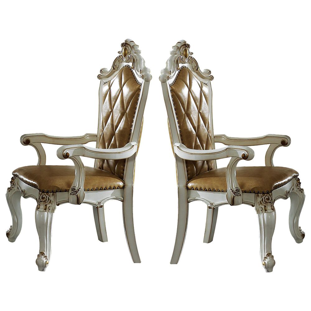 Gunnison Co. Picardy Arm Chair in PU and Antique Pearl (Set of 2), , large