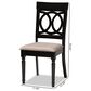 Baxton Studio Lucie Side Chair with Sand Cushion in Espresso Brown (Set of 2), , large