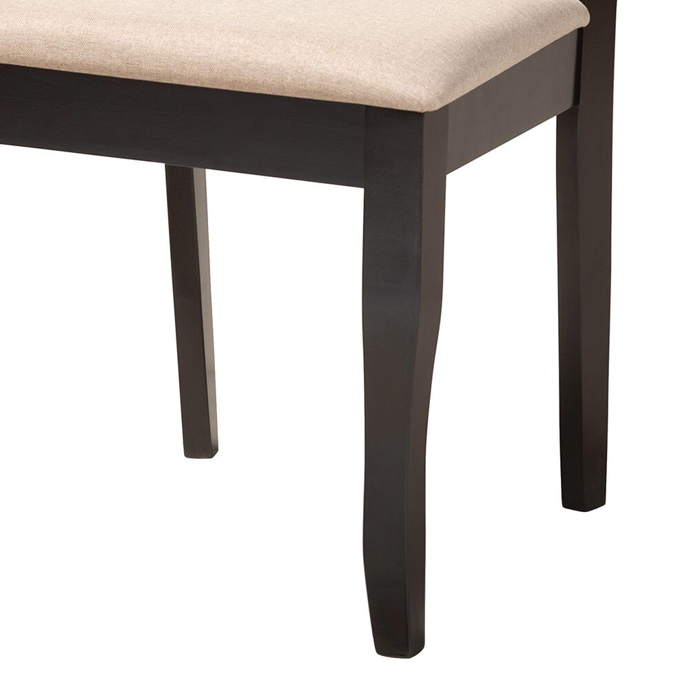 Baxton Studio Verner Side Chair with Sand Cushion in Espresso Brown (Set of 4), , large