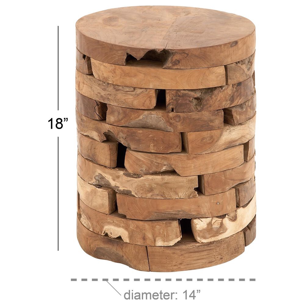Maple and Jade Handmade Live Edge Accent End Table in Light Brown, , large