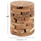 Maple and Jade Handmade Live Edge Accent End Table in Light Brown, , large
