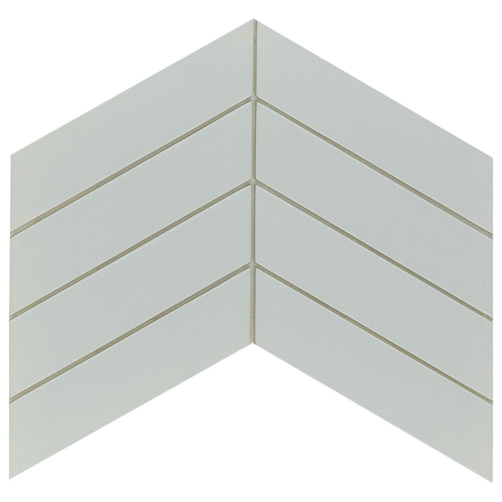 Emser Concept 8" x 12" Gray Chevron Glass Mosaic Tile, , large