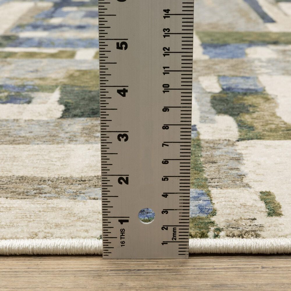 Oriental Weavers Tisdell TIS01 Blue and Green 2'3" x 7'6" Runner, , large