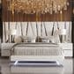 New Heritage Europa Wood Queen Panel Bed with 2 Nightstands in White, , large