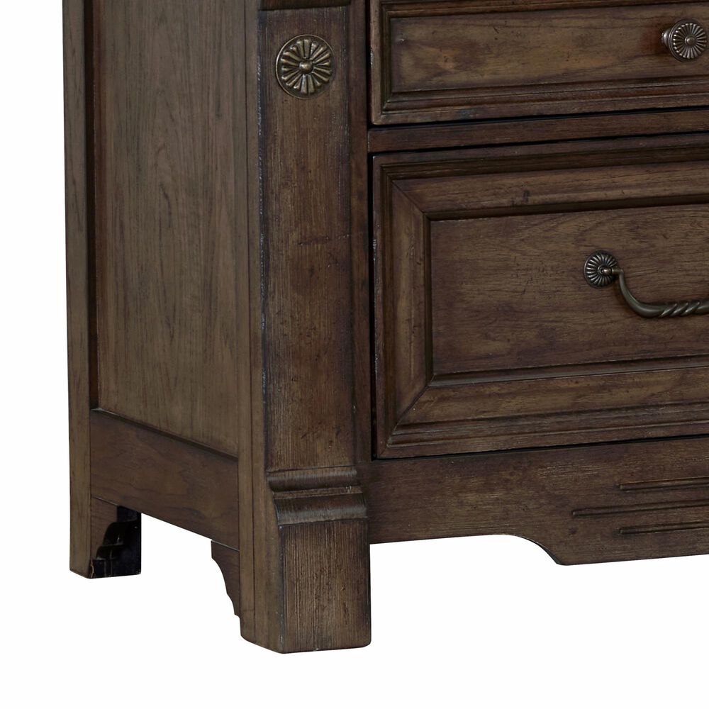 Sasha Lee Grand Teton 2 Drawer Wireless Charging Nightstand in Dark Brown with 2 USB Ports, , large