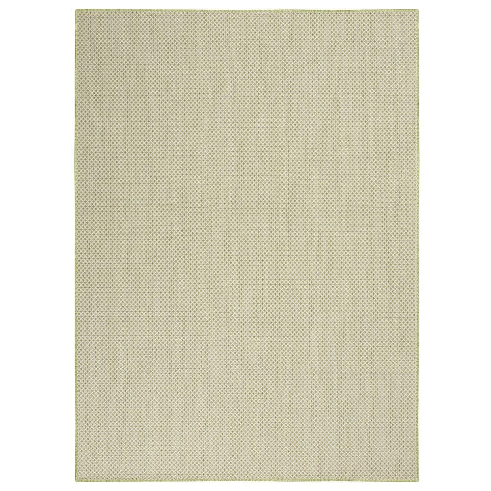 Nourison Courtyard Ivory and Green 4" x 6" Indoor/Outdoor Area Rug, , large